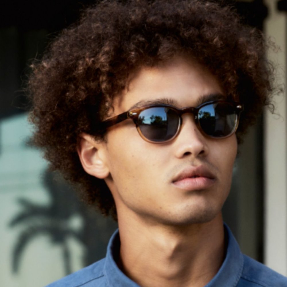 OLIVER PEOPLES SHELDRAKE Sun MSRP$492 Canarywood/Cobalto Robert Downey Jr. Fav